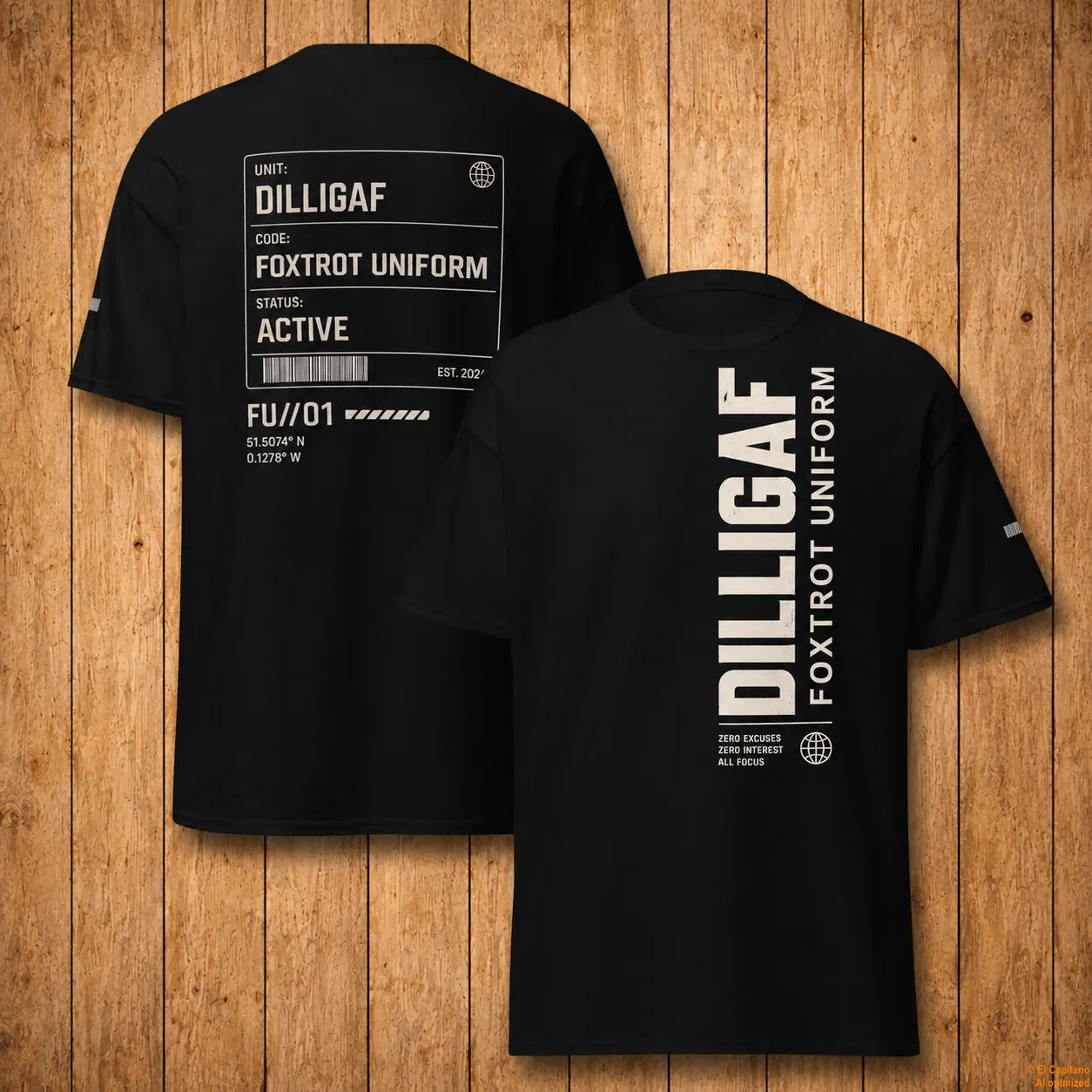 DILLI FU Tee – Señoras – – black_dilligaffu_holz_9af7d08d-0637-4221-bf07-bc1d7e5a3880 – El Capitano