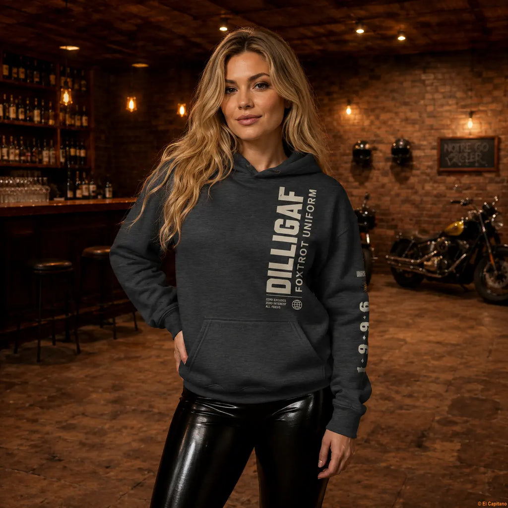 DILLIFU Hoodie - Señoras – Dark Grey – dark-grey_dilligaffu_front_frau – El Capitano