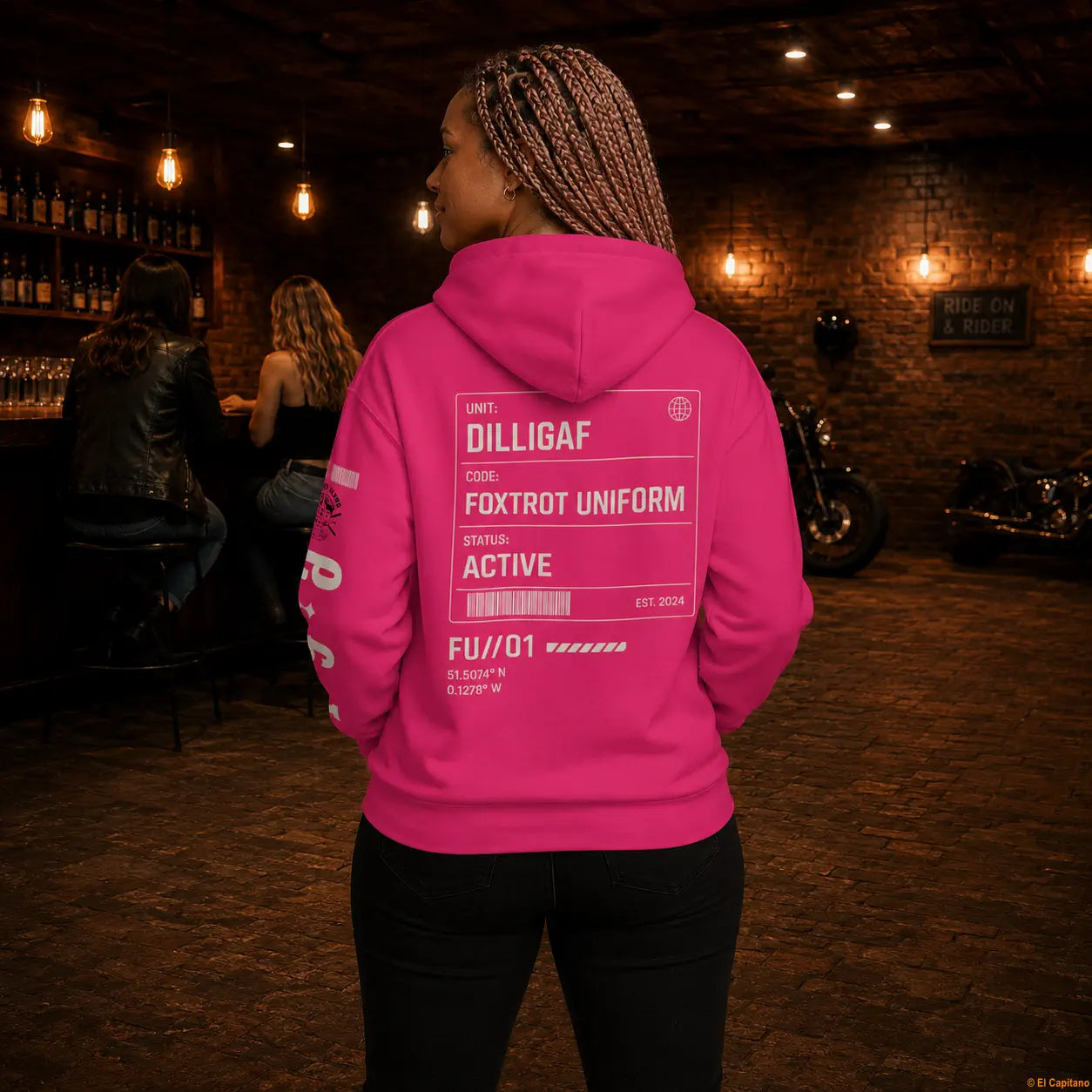 DILLIFU Hoodie - Señoras – – punch-pink_dilligaffu_heck_frau_2470b3da-5870-4b47-9292-336b7db55d48 – El Capitano