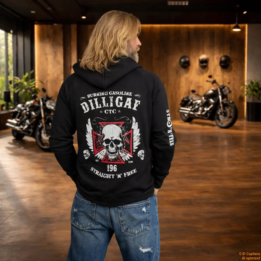 DILLIGAF Zip Hoodie – Caballeros – – schwarzbackhalbDilligafmann – El Capitano