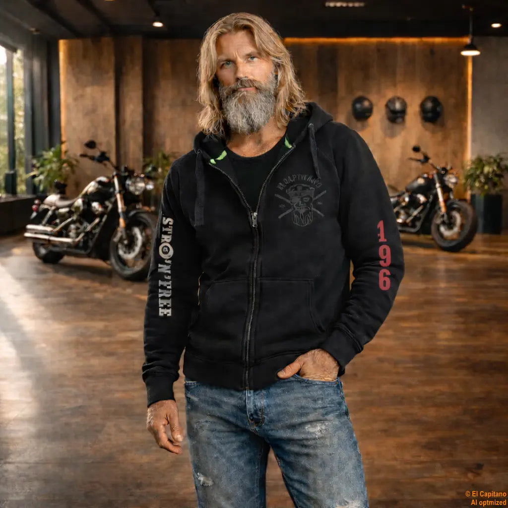 DILLIGAF Zip Hoodie – Caballeros – – schwarzfronthalbDilligafmann – El Capitano