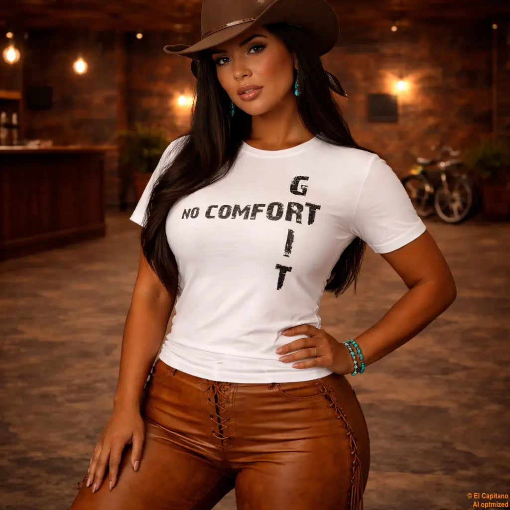 No Comfort Tee – Señoras – Weiß – weiss_nocomfort_front_frau – El Capitano