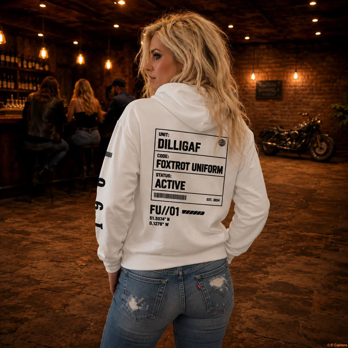 DILLIFU Hoodie - Señoras – – white_dilligaffu_heck_frau_d5c19cf9-eea1-45a6-8d1d-22d89c75ac55 – El Capitano